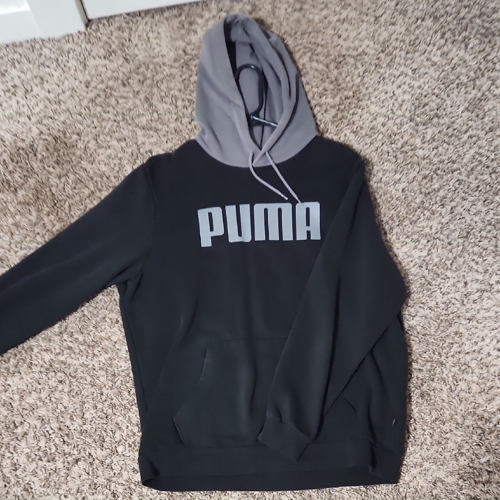 Puma Black and Gray Sweatshirt Hoodie